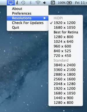 QuickRes resolutions