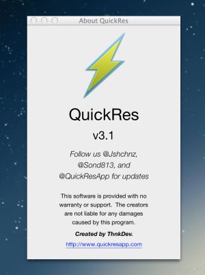 QuickRes app for Mac OSX