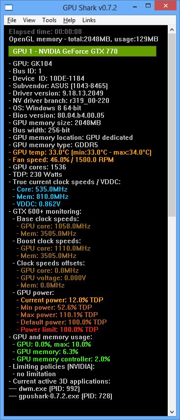 ASUS GeForce GTX 770 DirectCU II OC, GPU Caps Viewer