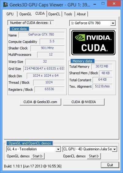 EVGA GeForce GTX 780, CUDA features
