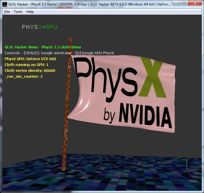 PhysX SDK 3.3 beta 2 - cloth module works fine on GPU