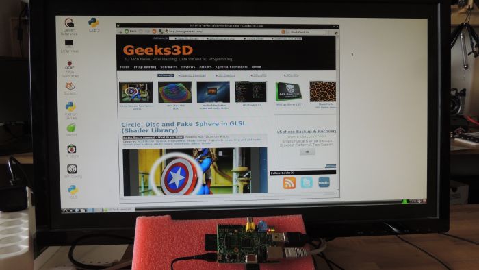Raspberry Pi Model B, Raspbian, Internet browser