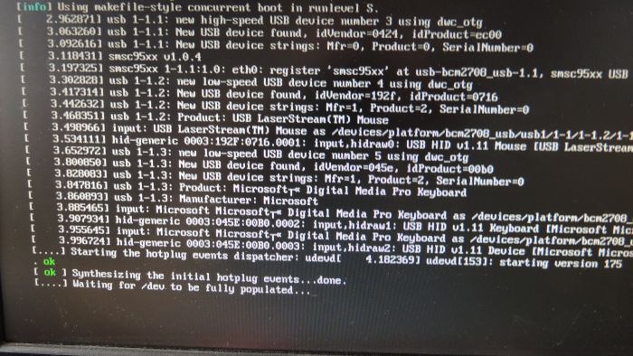 Raspberry Pi Model B, Raspbian loading