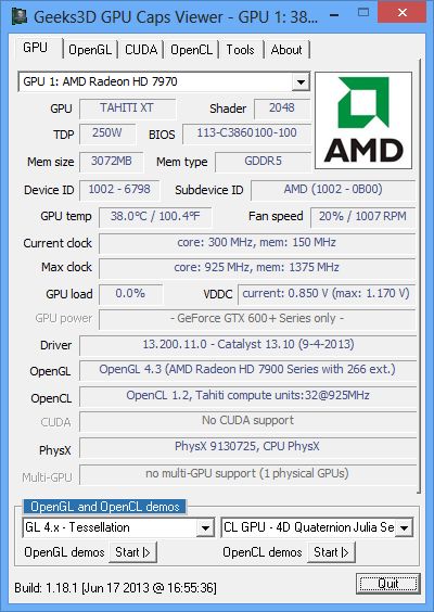 AMD Catalyst 13.10 beta, GPU Caps Viewer