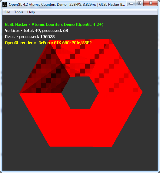 OpenGL 4.2 atomic counters, number of processed pixels