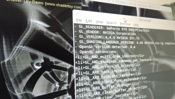 GLSL Hacker demo under Linux