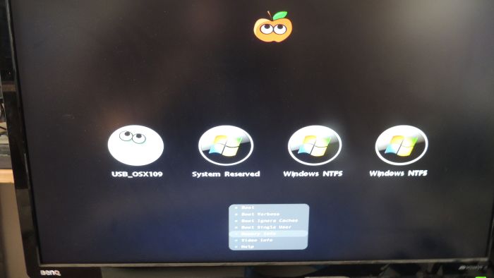 Hackintosh, Chimera boot screen