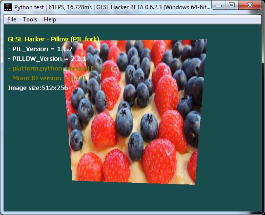 GLSL Hacker, Pillow (PIL fork) pixmap reading, Python