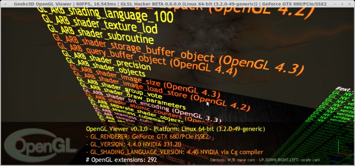 R331.20 for Linux, GLSL Hacker OpenGL viewer