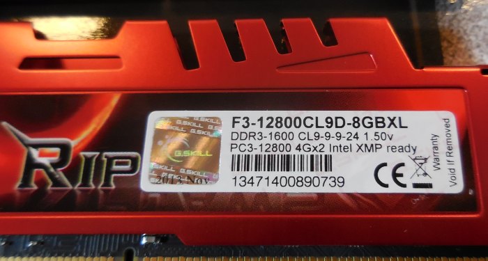 G.Skill RipjawsX 8GB kit