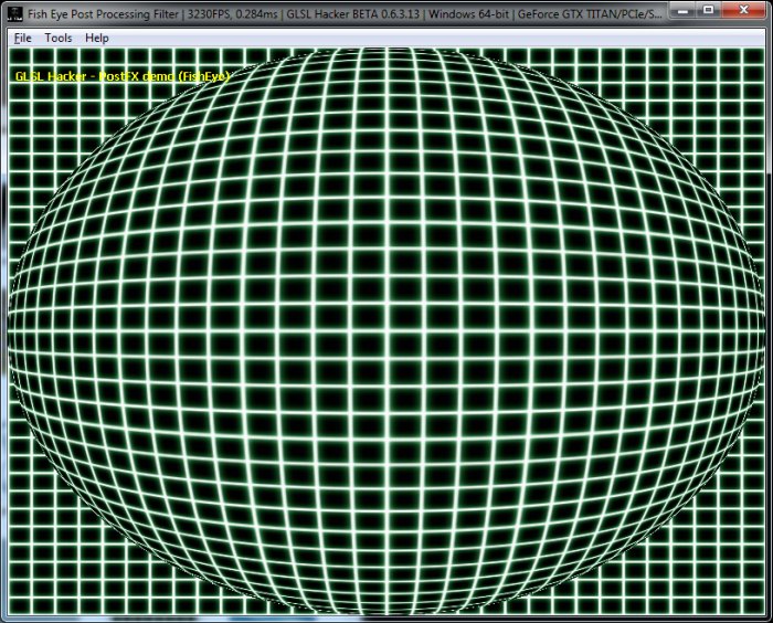 (GLSL Shader Library) Fish Eye Post Processing Filter, Dome Distortion