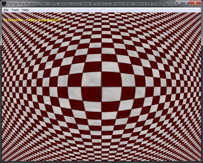 (GLSL Shader Library) Fish Eye Post Processing Filter, Dome Distortion, barrel distortion