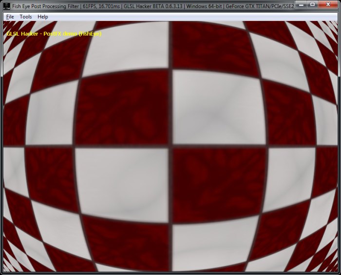 (GLSL Shader Library) Fish Eye Post Processing Filter, Dome Distortion, barrel distortion