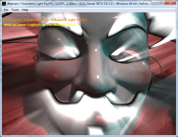 GLSL Hacker, volumetric light post processing filter