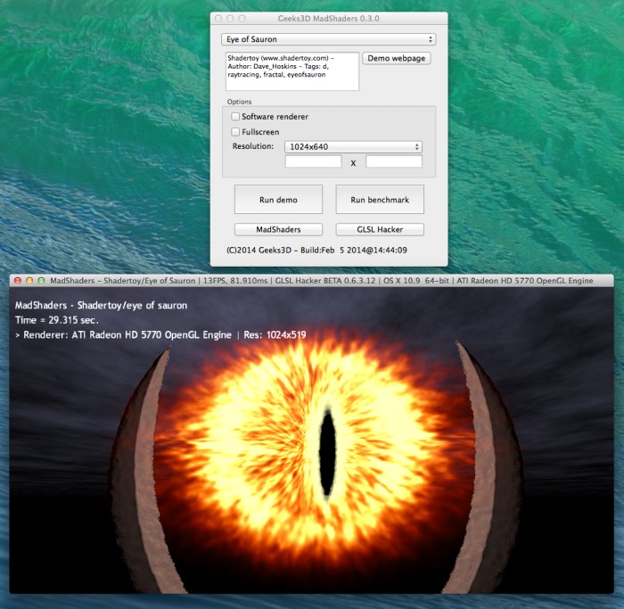 MadShaders 0.3.0, GLSL demo