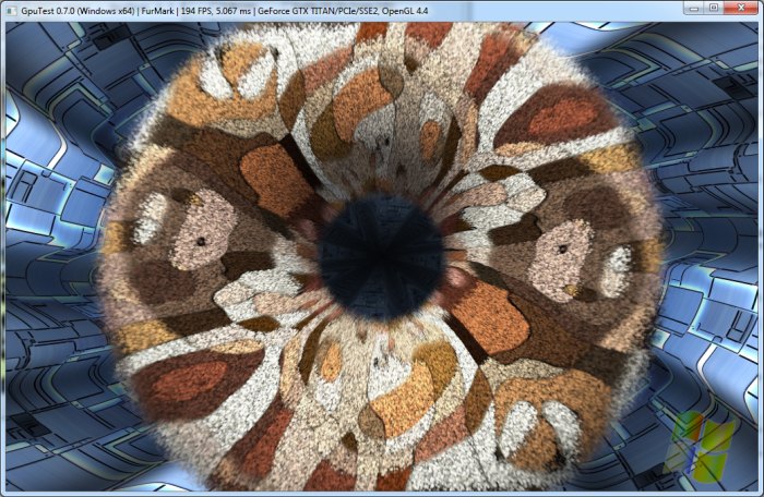 GpuTest 0.7.0, FurMark test