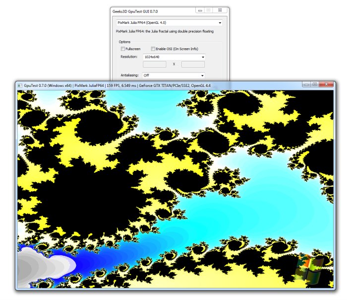 GpuTest 0.7.0, Julia FP64 test - GeForce GTX Titan
