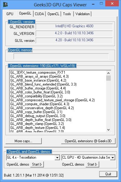 opengl version for intel gma 4500 mhd