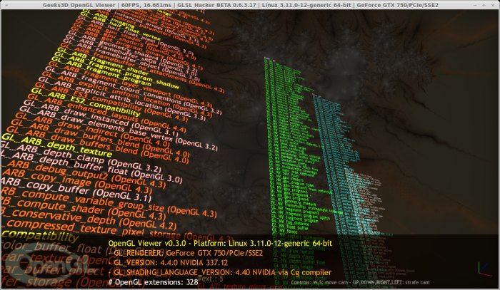 NVIDIA R337.12 for Linux, GTX 750, GLSL Hacker