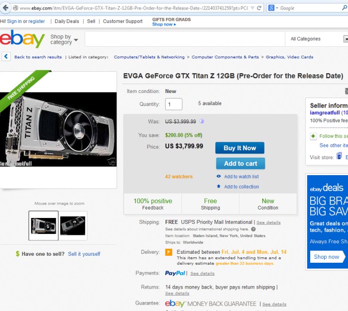 NVIDIA GeForce GTX Titan Z - ebay