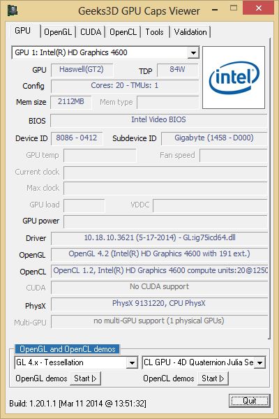 intel hd graphics 5500 opengl 4.6