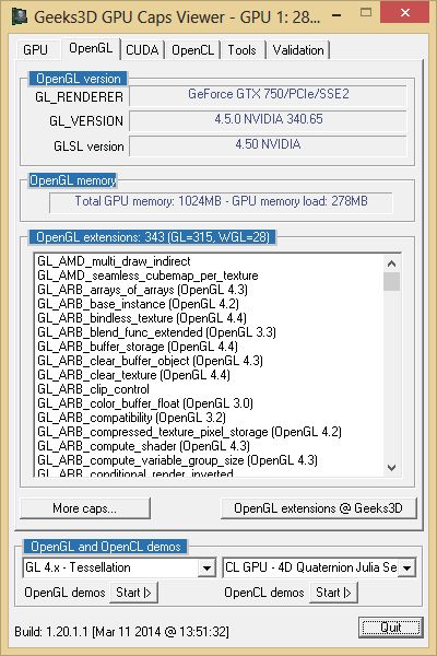 OpenGL 4.5 - GPU Caps Viewer