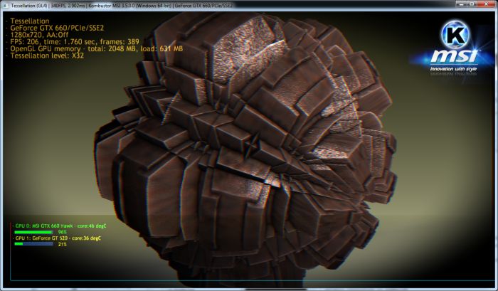 MSI Kombustor, OpenGL tessellation test