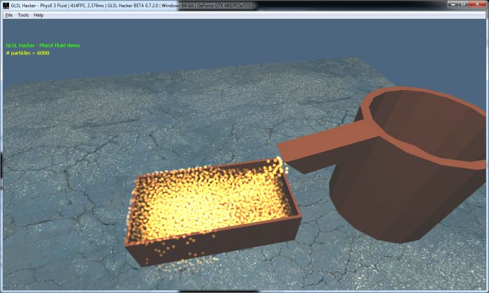 GLSL Hacker - PhysX 3 fluids