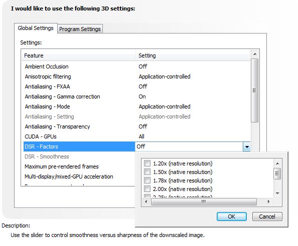 NVIDIA DSR in the control panel