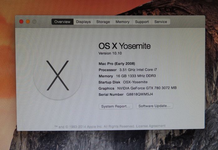 OS X 10.10 Yosemite - GeForce GTX 780