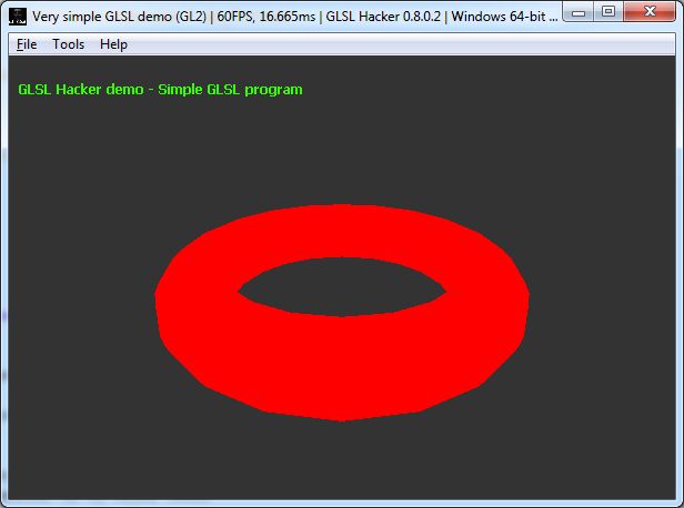 OpenGL 2 demo - red torus