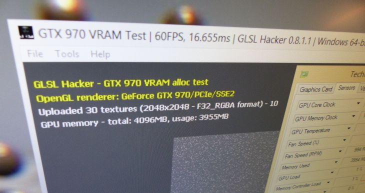 GeForce GTX 970 VRAM allocation test in OpenGL