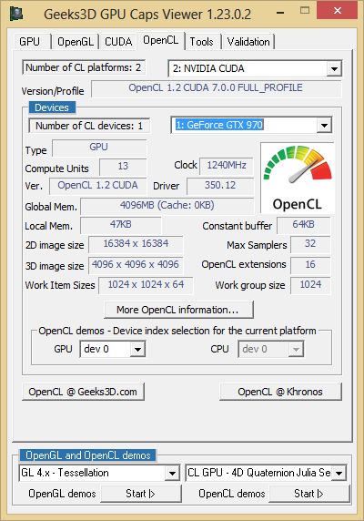 NVIDIA R350.12 WHQL Released OpenGL 4.5 OpenCL 1.2 Geeks3D