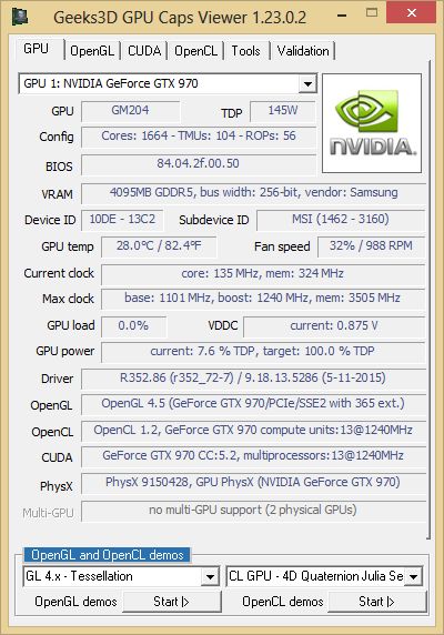 NVIDIA R352.86 - GPU Caps Viewer - GTX 970