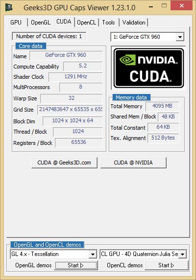 ASUS Strix GTX 960 DirectCU2 OC 4GB - GPU Caps Viewer - CUDA