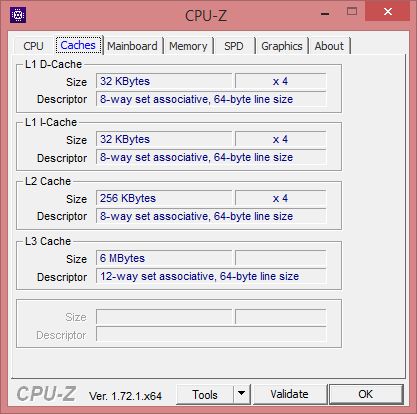 ASUS G551JW gaming notebook - CPU-Z