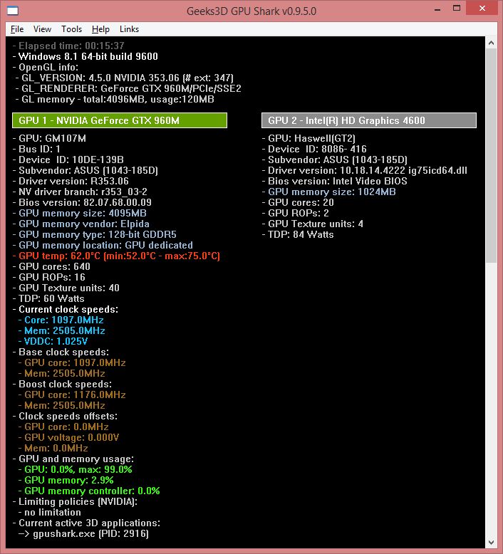 ASUS G551JW gaming notebook - GPU Shark
