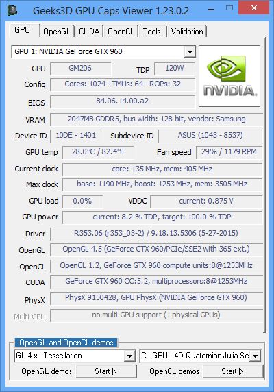 ASUS Turbo GeForce GTX 960 OC 2GB