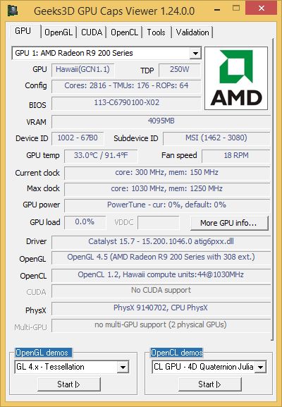 Catalyst 15.7 WHQL, GPU Caps Viewer information