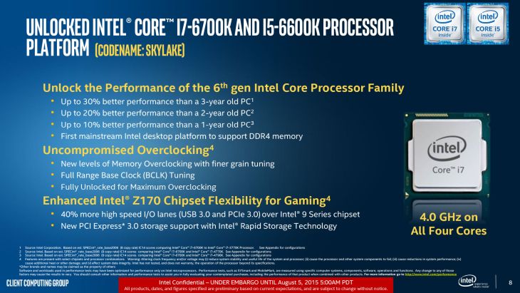 Intel Skylake slides