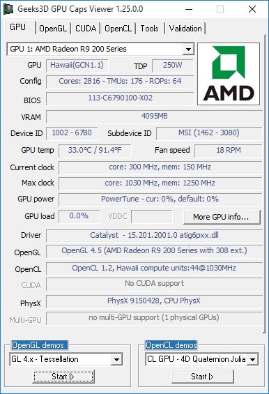 Catalyst 15.10 WHQL - Radeon R9 290X - GPU Caps Viewer