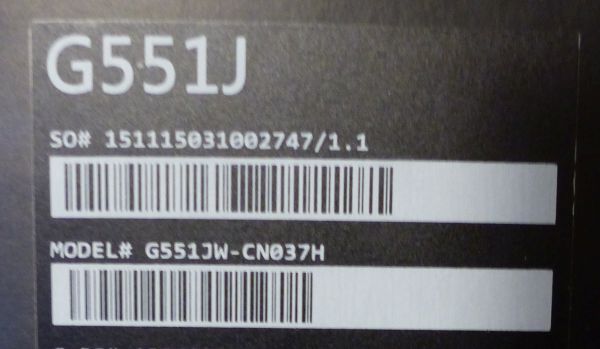 ASU G551J box reference