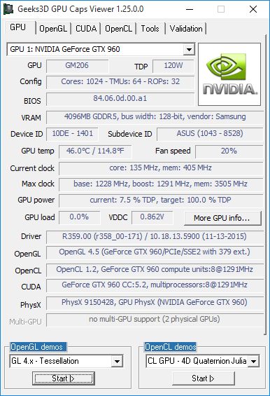 NVIDIA R359.00 WHQL - GPU Caps Viewer
