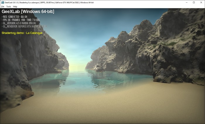 La calanque, pixel shader test