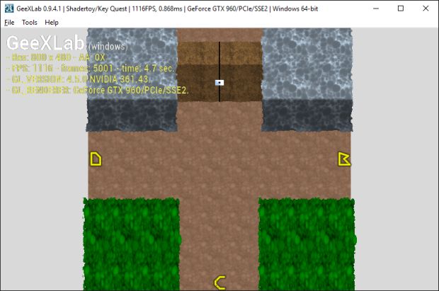 GeeXLab demo - Shadertoy Key Quest