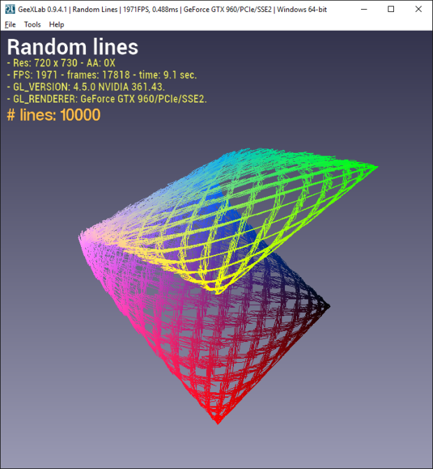 Random lines with GeeXLab