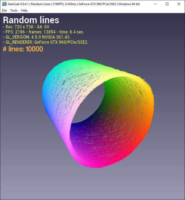 Random lines with GeeXLab