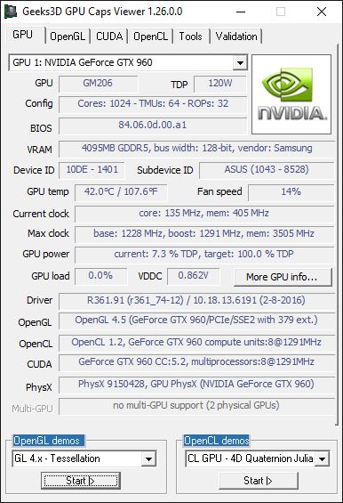 GPU Caps Viewer - GTX 960 + R361.91