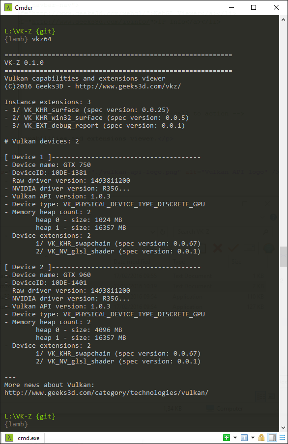 VK-Z Vulkan API information