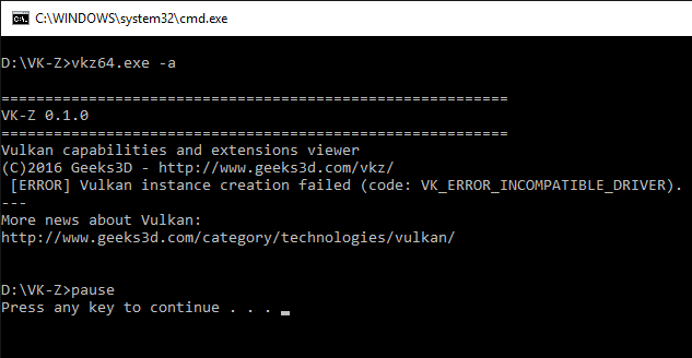 VK-Z Vulkan error on AMD